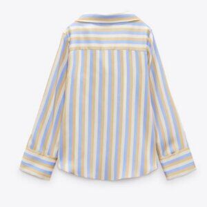 Zara Striped Satin Shirt, NWT, Size XS